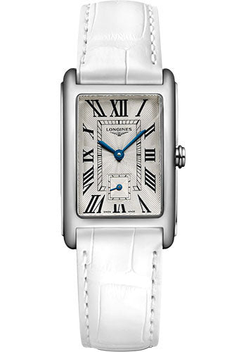 longines-dolcevita-small-seconds-quartz-watch-23-30-x-37-mm-steel-case-silver-flinquz-roman-dial-white-strap-l5-512-4-71-2