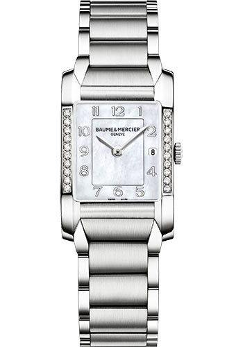 baume-mercier-hampton-quartz-watch-date-display-diamond-set-34-5-x-22-mm-steel-case-mother-of-pearl-dial-steel-bracelet
