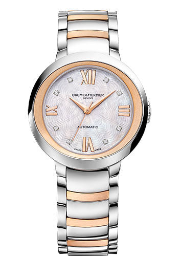 baume-mercier-promesse-automatic-watch-diamond-set-30-mm-pink-gold-capped-steel-case-diamond-mother-of-pearl-dial-two-tone-bracelet