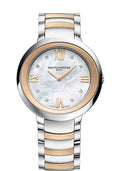 baume-mercier-promesse-quartz-watch-diamond-set-34-mm-pink-gold-capped-steel-case-diamond-mother-of-pearl-dial-two-tone-bracelet