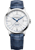 baume-mercier-classima-automatic-watch-dual-time-date-display-40-mm-steel-case-silver-dial-blue-alligator-strap