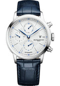baume-mercier-classima-automatic-watch-chronograph-42-mm-steel-case-silver-dial-blue-alligator-strap
