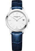 baume-mercier-classima-quartz-watch-date-display-31-mm-steel-case-white-dial-blue-calfskin-strap