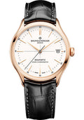 baume-mercier-clifton-automatic-watch-cosc-certified-date-39-mm-18k-pink-gold-case-warm-white-dial-black-alligator-strap