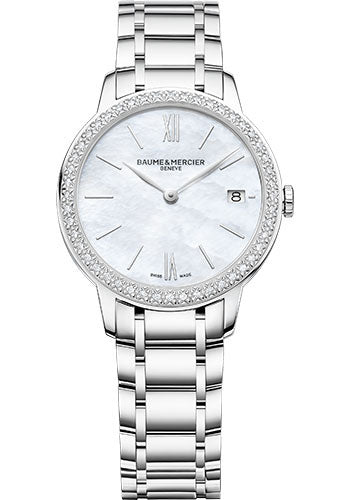 baume-mercier-classima-quartz-watch-date-display-diamond-set-31-mm-steel-case-white-mother-of-pearl-dial-steel-bracelet