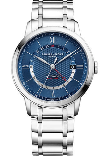 baume-mercier-classima-automatic-watch-dual-time-central-hand-42-mm-steel-case-blue-dial-steel-bracelet