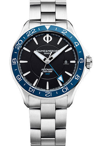 baume-mercier-clifton-club-automatic-watch-date-and-dual-time-42-mm-steel-case-black-dial-steel-bracelet