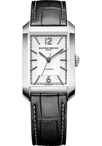 baume-mercier-hampton-automatic-watch-43-x-27-5-mm-steel-case-silver-dial-black-alligator-strap