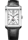 baume-mercier-hampton-automatic-watch-dual-time-big-date-48-x-31-mm-steel-case-silver-dial-black-alligator-strap