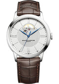 baume-mercier-classima-automatic-watch-open-balance-42-mm-steel-case-silver-dial-dark-brown-alligator-strap
