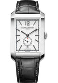 baume-mercier-hampton-automatic-watch-small-seconds-48-x-31-mm-steel-case-silver-dial-black-alligator-strap