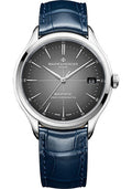 baume-mercier-clifton-automatic-watch-cosc-certified-date-40-mm-steel-case-gray-dial-blue-alligator-strap