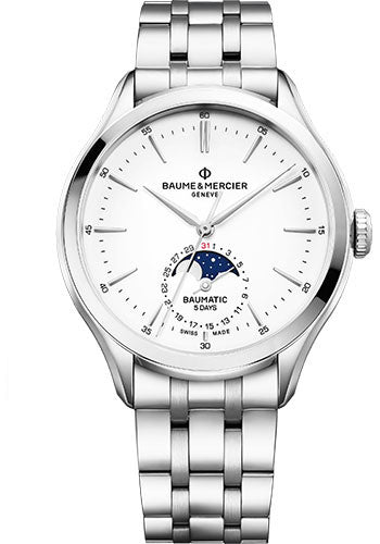 baume-mercier-clifton-automatic-watch-moon-phase-date-42-mm-steel-case-white-dial-steel-bracelet