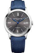 baume-mercier-classima-automatic-watch-date-display-42-mm-steel-case-slate-gray-dial-blue-canvas-strap
