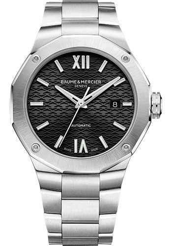 baume-mercier-riviera-automatic-watch-date-display-42mm-steel-case-black-dial-steel-bracelet