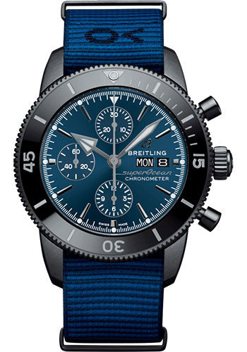 breitling-superocean-heritage-chronograph-44-outerknown-watch-black-steel-blue-dial-taffetas-dark-blue-nato-strap-tang-buckle-m133132a1c1w1