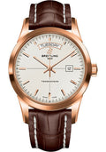 breitling-transocean-day-date-watch-18k-red-gold-mercury-silver-dial-brown-croco-strap-tang-buckle-r45310121g1p1