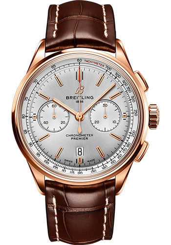 breitling-premier-b01-chronograph-42-watch-18k-red-gold-silver-dial-brown-alligator-leather-strap-folding-buckle-rb0118371g1p2