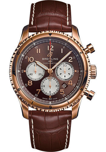 breitling-aviator-8-b01-chronograph-43-watch-18k-red-gold-bronze-dial-brown-alligator-leather-strap-folding-buckle-rb0119131q1p2