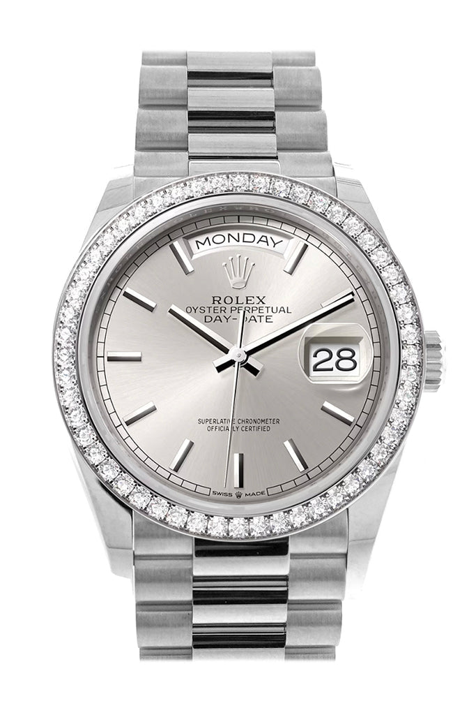 rolex-day-date-36-silver-dial-diamond-bezel-platinum-president-watch-128349rbr