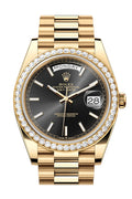 rolex-day-date-40-bright-black-dial-diamond-bezel-yellow-gold-president-mens-watch-228348rbr