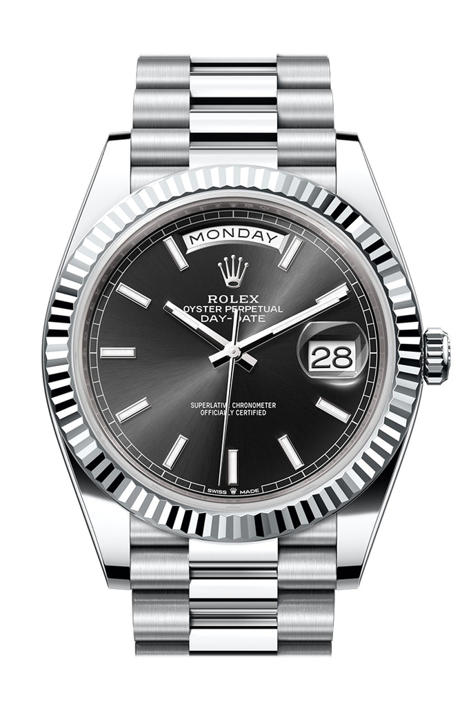 rolex-day-date-40-black-dial-fluted-bezel-platinum-president-mens-watch-228236