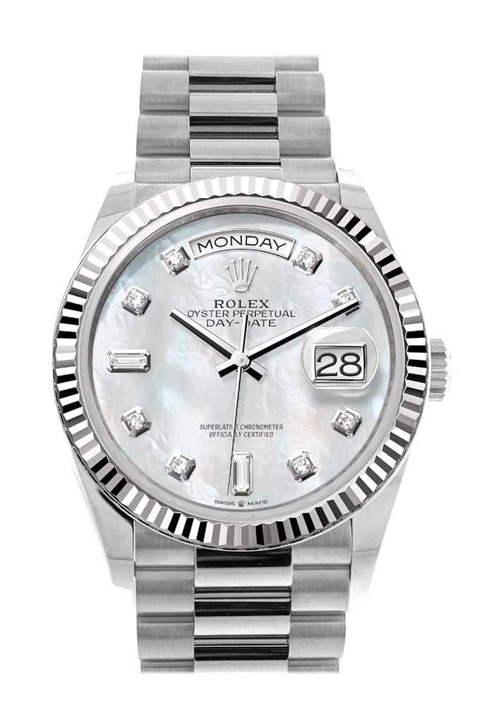 rolex-day-date-36-mother-of-pearl-diamond-dial-fluted-bezel-white-gold-president-watch-128239