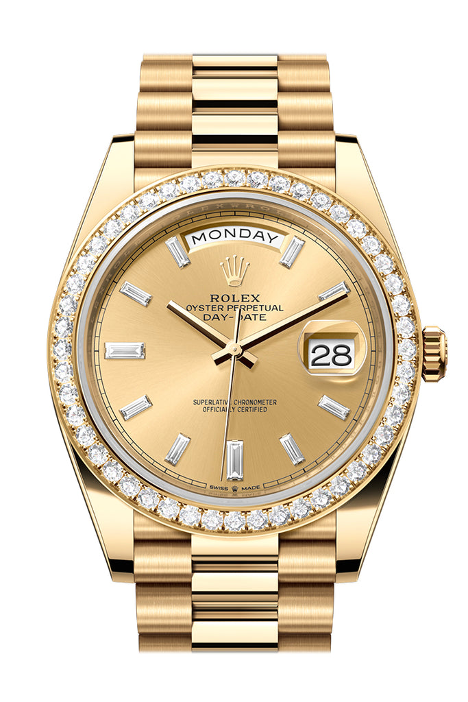 rolex-day-date-40-champagne-baguette-diamonds-dial-yellow-gold-president-mens-watch-228348rbr