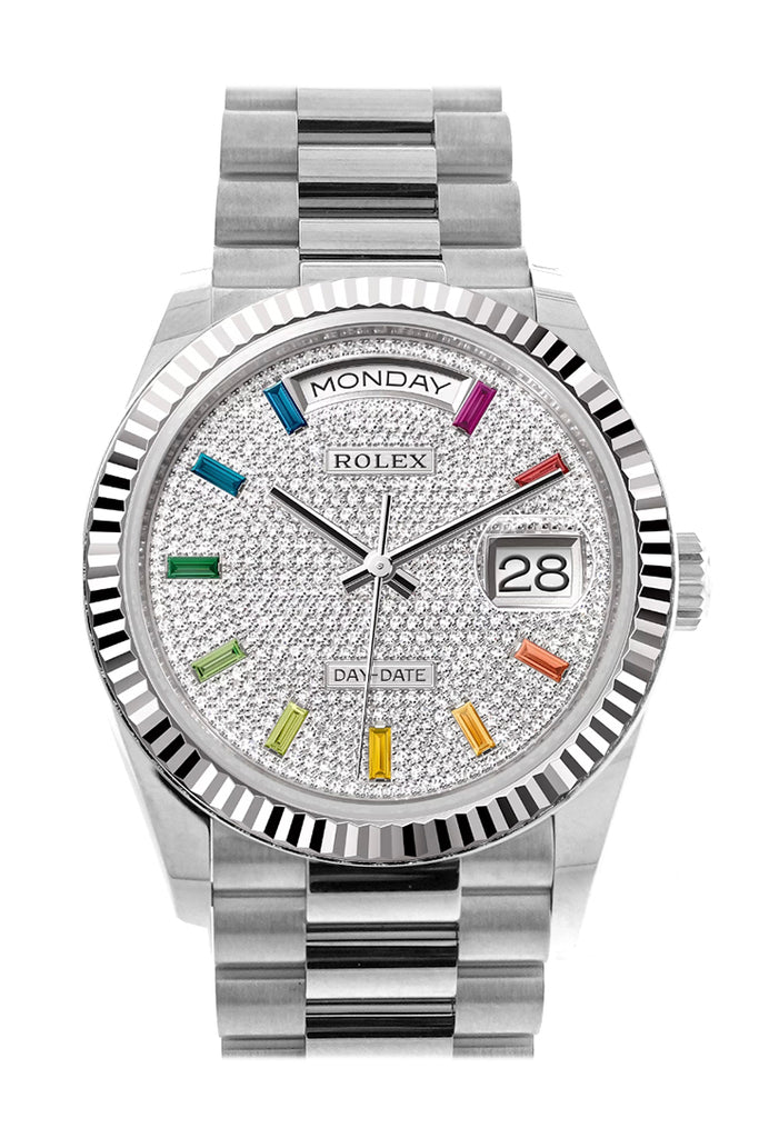 rolex-day-date-36-diamond-paved-dial-fluted-bezel-white-gold-president-watch-128239