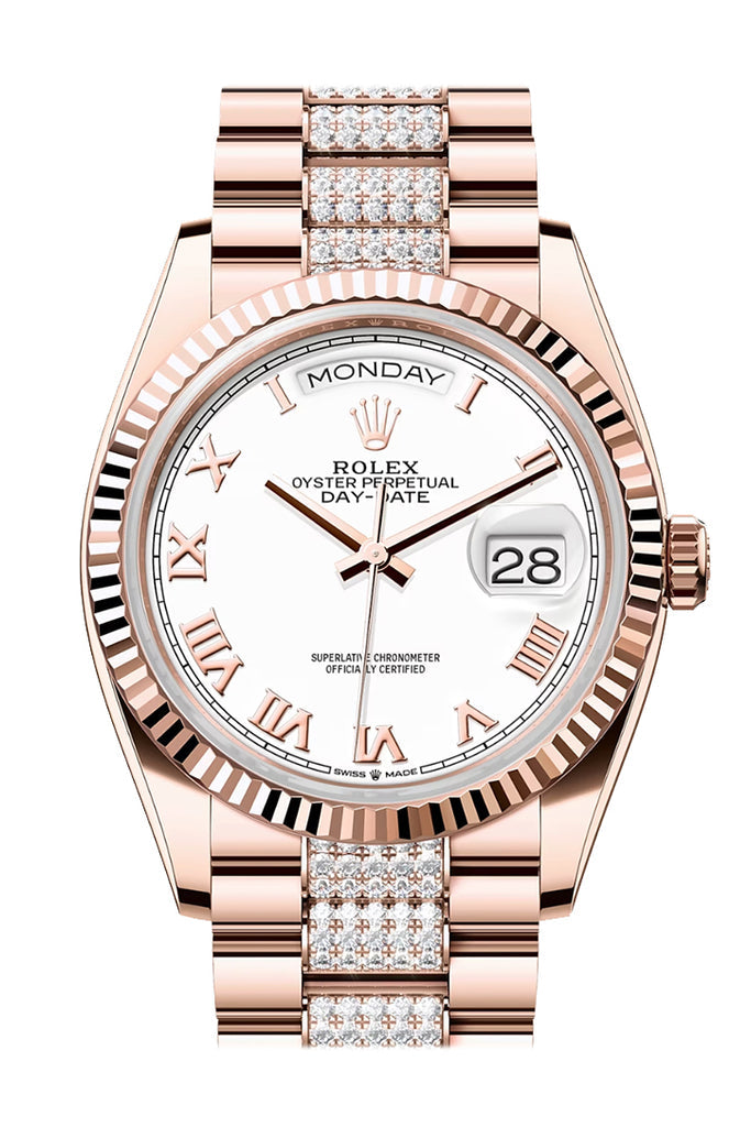 rolex-day-date-36-white-dial-fluted-bezel-18k-everose-gold-diamond-president-watch-128235