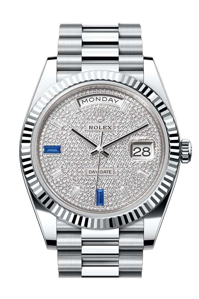 rolex-day-date-40-diamond-paved-dial-dial-fluted-bezel-platinum-president-mens-watch-228236
