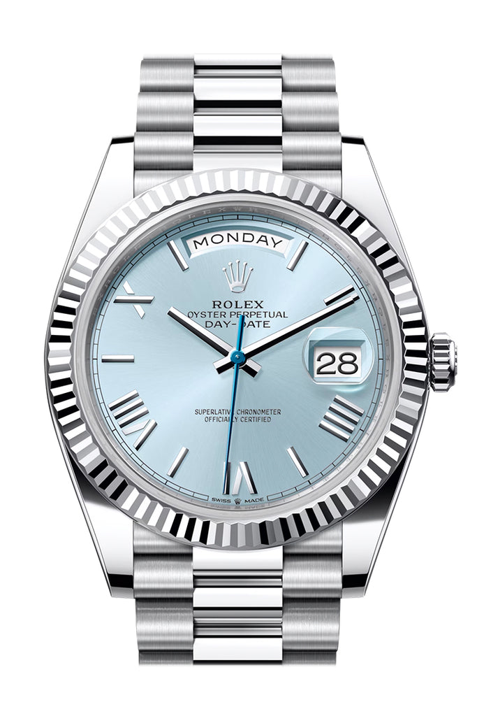 rolex-day-date-40-ice-blue-roman-dial-dial-fluted-bezel-platinum-president-mens-watch-228236