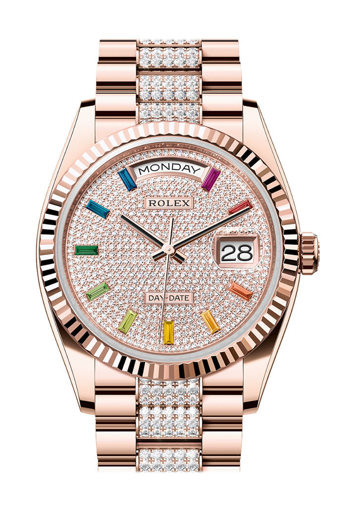 rolex-day-date-36-diamond-paved-dial-fluted-bezel-18k-everose-gold-diamond-president-watch-128235