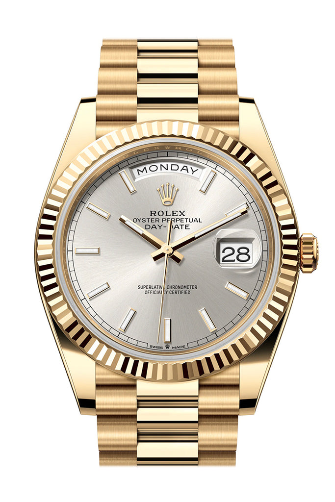 rolex-day-date-40-silver-stick-dial-18k-yellow-gold-president-mens-watch-228238