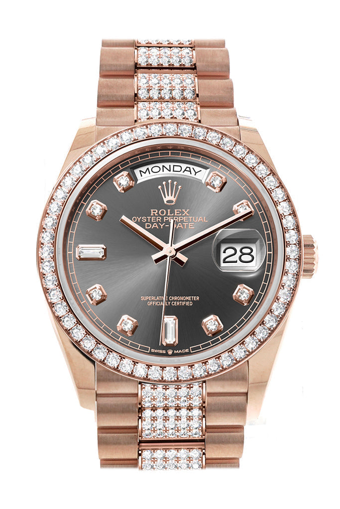 rolex-day-date-36-slate-dial-diamond-bezel-18k-everose-gold-diamond-president-watch-128345rbr