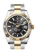 rolex-sky-dweller-42-black-dial-yellow-gold-stainless-steel-oyster-mens-watch-336933