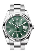 rolex-datejust-41mm-stainless-steel-mens-watch-126334-green-fluted-dial-with-oyster-bracelet