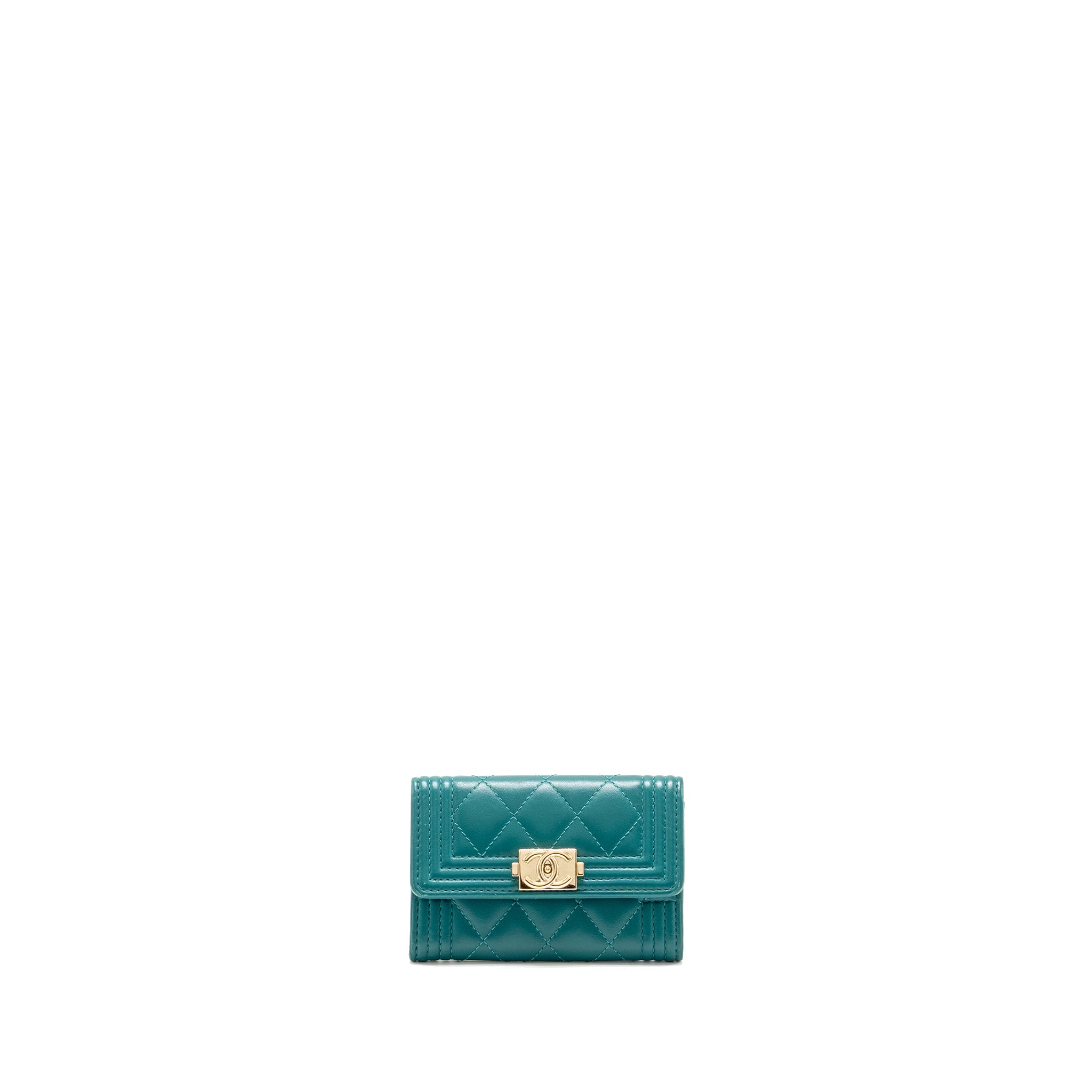 chanel-boy-flap-card-holder-lambskin-green-lghw