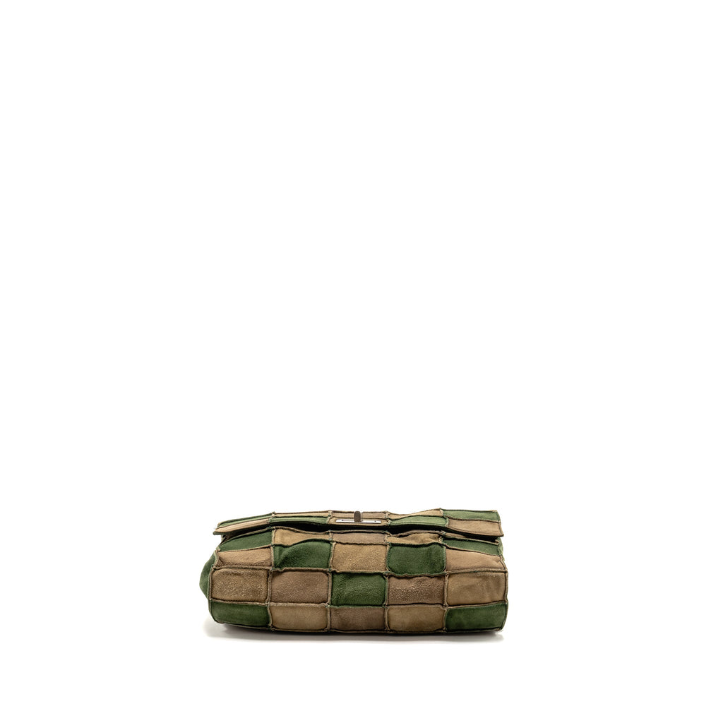 chanel-2-55-patchwork-single-flap-bag-suede-grey-green-shw