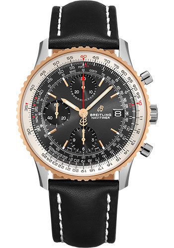 breitling-navitimer-chronograph-41-watch-steel-red-gold-black-dial-black-leather-strap-folding-buckle-u13324211b1x2