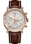 breitling-navitimer-chronograph-41-watch-steel-red-gold-mercury-silver-dial-brown-alligator-strap-tang-buckle-u13324211g1p1