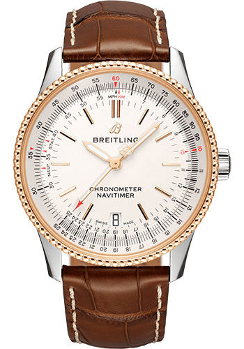 breitling-navitimer-automatic-38-watch-steel-red-gold-silver-dial-gold-croco-strap-folding-buckle-u17325211g1p2