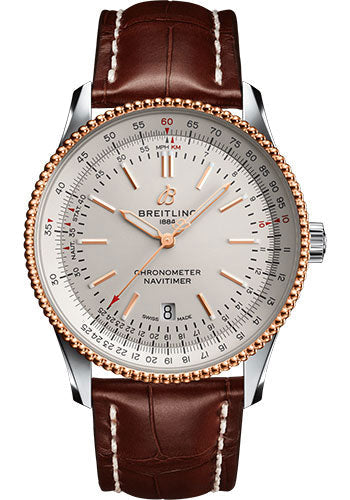 breitling-navitimer-automatic-41-watch-steel-red-gold-silver-dial-brown-croco-strap-tang-buckle-u17326211g1p1