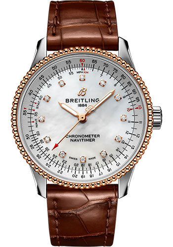 breitling-navitimer-automatic-35-watch-steel-and-18k-rose-gold-mother-of-pearl-dial-brown-alligator-leather-strap-tang-buckle-u17395211a1p1