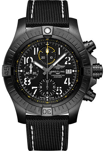breitling-avenger-chronograph-45-night-mission-watch-dlc-coated-titanium-black-dial-anthracite-calfskin-leather-strap-folding-buckle-v13317101b1x2