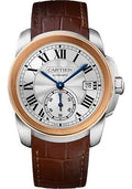 cartier-calibre-de-cartier-watch-38-mm-steel-case-pink-gold-bezel-silvered-dial-dark-brown-alligator-strap-w2ca0002
