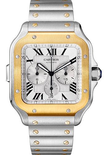 cartier-santos-de-cartier-chronograph-watch-43-3-mm-gold-and-steel-case-silver-dial-steel-bracelet-w2sa0008
