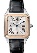 cartier-santos-dumont-watch-43-5-mm-pink-gold-and-steel-case-silver-dial-black-strap-w2sa0011
