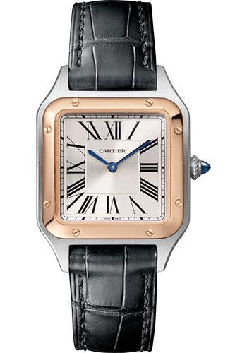 cartier-santos-dumont-watch-38-mm-pink-gold-and-steel-case-silver-dial-black-strap-w2sa0012