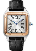 cartier-santos-dumont-watch-46-6-mm-x-33-9-mm-steel-case-pink-gold-bezel-silver-dial-black-leather-strap-w2sa0017